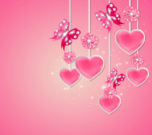 ,   ,  ,  , pink, love, hearts, butterflies, diamonds, design, sparkle, flowers