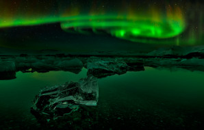 природа, северное сияние, исландия, ночь