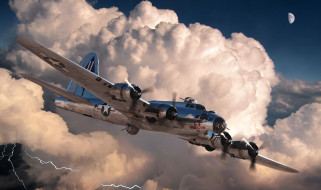 B-17G обои для рабочего стола 2044x1211 b-17g, авиация, боевые самолёты, бомбардировшщик, облака, полет