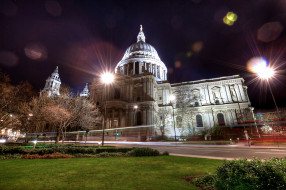 London by night - St. Paul Cathedral     2048x1363 london by night - st,  paul cathedral, ,  , , , 