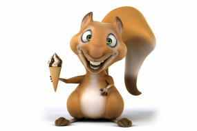 3 ,  , humor, funny, character, ice, cream, squirrel, 