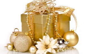 ,   , box, gift, christmas, , , merry, xmas, golden, , , , , decoration