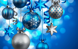 ,   ,  , new, year, , , christmas, blue, balls, decoration, , 
