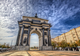 триумфальная арка, города, москва , россия, площадь, арка