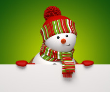 , 3  ,  , snowman, 3d, cute, banner, christmas, new, year, , , 