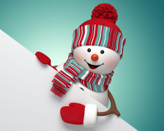      5000x4000 , 3  ,  , , , , , winter, new, year, christmas, merry, 3d, cute, snowman