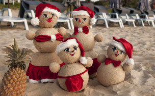      2880x1800 , , sand, beach, snowman, christmas, new, year, happy, , , c, , , 