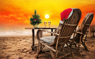 , -  ,  , happy, , c, , , sea, sand, beach, christmas, new, year, , , 