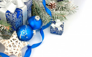      2880x1800 ,   , blue, decoration, balls, christmas, gift, , , , , , , new, year