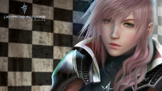 видео игры, final fantasy xv, девушка, взгляд, розовые, волосы