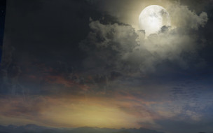      2560x1600 ,  , sky, magical, night, , , , , full, moon, , , , , clouds, landscape, nature