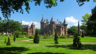 замок de haar голландия, города, замки нидерландов, парк, голландия, de, haar, замок, кусты, газоны