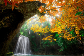 , , nature, water, waterfall, forest, park, trees, leaves, colorful, autumn, fall, colors, , , , , , , 