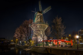 Windmill in the middle of the city of Amsterdam     2048x1356 windmill in the middle of the city of amsterdam, ,  , , , , , 