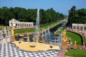 Golden Fountains - Peterhoff -St Petersburg Russia     2048x1362 golden fountains - peterhoff -st petersburg russia, , -,   , , , 