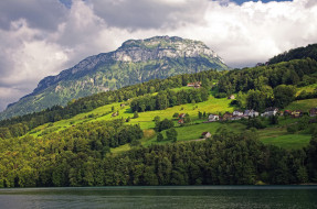 Lake Lucerne Швейцария обои для рабочего стола 3020x2000 lake lucerne швейцария, природа, пейзажи, дома, лес, lucerne, горы, озеро, швейцария, lake