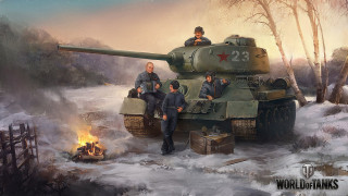 видео игры, мир танков , world of tanks, танк, т-34-85, мужчины, привал, отдых, перед, боем
