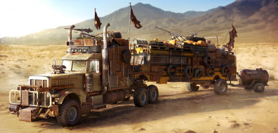     2250x1080 ,  , fallout, truck, wasteland, desert, school, bus, , , , postapocalyptic