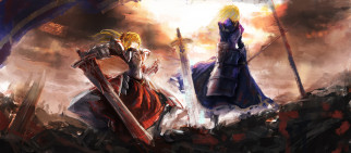      2500x1098 , fate, stay night, saber, of, red, stay, night, , , , 