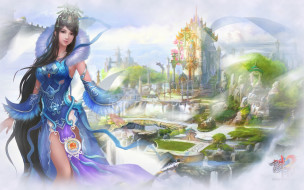      2880x1800  , jade dynasty, mist, mountains, warrior, fantasy, game, wallpapers, china, east, perfect, world, mmorpg, sky, clouds, chinese, beauty, , , , , , , , , jade, dynasty, , 