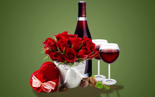 , ,  , flowers, roses, , romantic, , , , glass, wine, gift