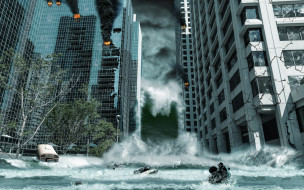 , , apocalypse, fantastic, flood, wave, armageddon, storm, tsunami, city, , , 
