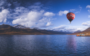 авиация, воздушные шары, фьорд, исландия, рейдарфьордюр, iceland, reydarfjordur, воздушный, шар, горы