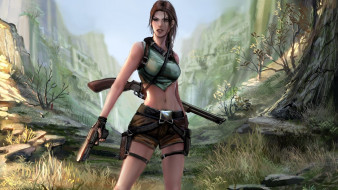 видео игры, lara croft tomb raider,  the action adventure, взгляд, девушка, оружие, фон