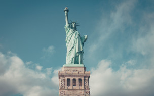     2880x1800 , - ,  ,  -, new, york, city, manhatten, statue, of, liberty, blue, sky, -, , 
