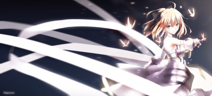      3897x1769 , fate, stay night, saber, lily, magicians, , , , 