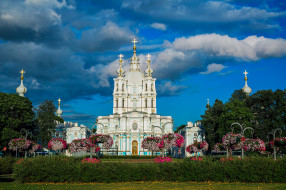 Smolny Convent in St Petersburg     2048x1365 smolny convent in st petersburg, , -,   , , , 