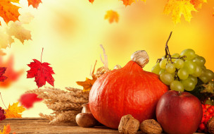 ,    , , fruits, , , , , pumpkin, still, life, autumn, harvest