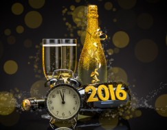      4570x3580 , , , , , , happy, 2016, clock, , , champagne, golden, new, year