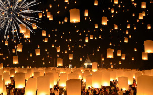     1920x1200 , - , , , , floating, lanterns, thailand, loi, krathong, festival