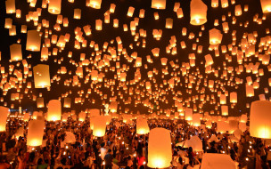      1920x1200 , - , loi, krathong, festival, thailand, , , , floating, lanterns
