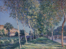 Alley Of Poplars In The Outskirts Of Moret Sur Loing     2790x2082 alley of poplars in the outskirts of moret sur loing, , alfred sisley, , , , , 