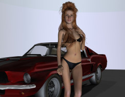 , 3d car&girl, , , , 