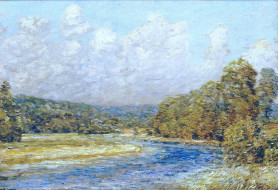 River Landscape     2400x1646 river landscape, , frederick childe hassam, , , , , 