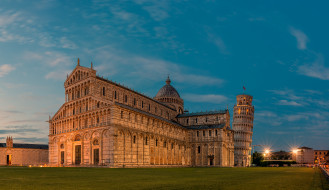 Pisa Cathedral and Leaning Tower     2000x1156 pisa cathedral and leaning tower, ,  , , , 