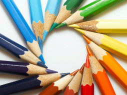, ,  , pencils, circle, white, wood, graphite, , , colors