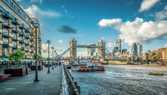 Tower Bridge & the City of London, England     2048x1172 tower bridge & the city of london,  england, ,  , , , 
